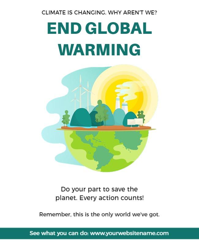 End Global Warming Awareness Flyer Template