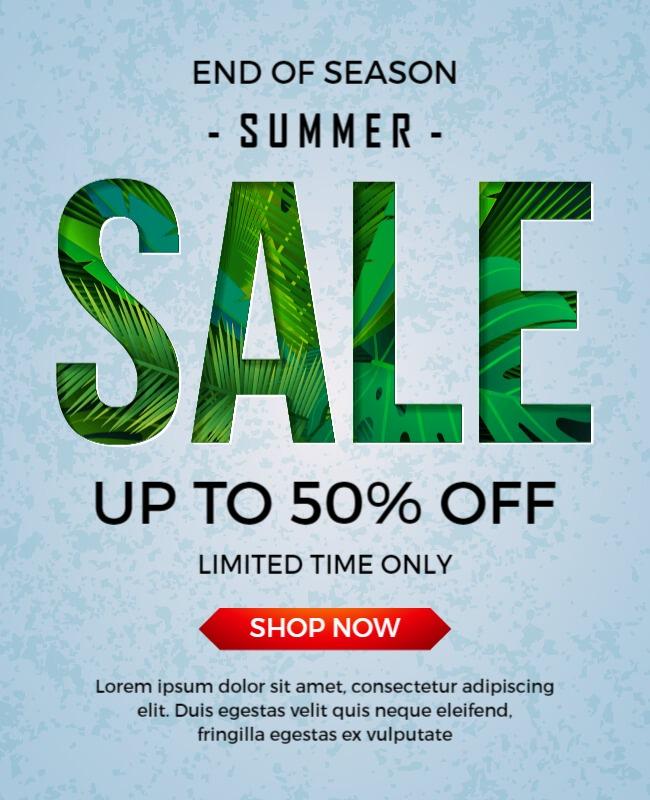 End Of Season Summer Sale Flyer Template