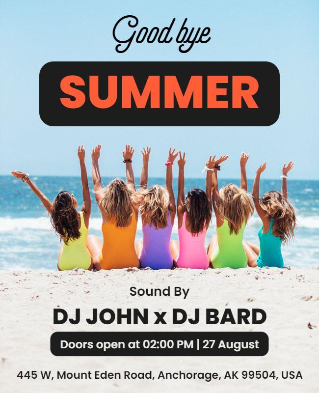 End Of Summer Beach Party Flyer Template