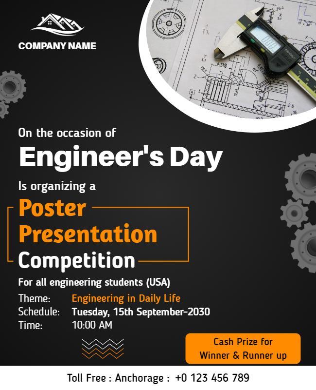 Engineers Day Poster Presentation Competition Flyer Template