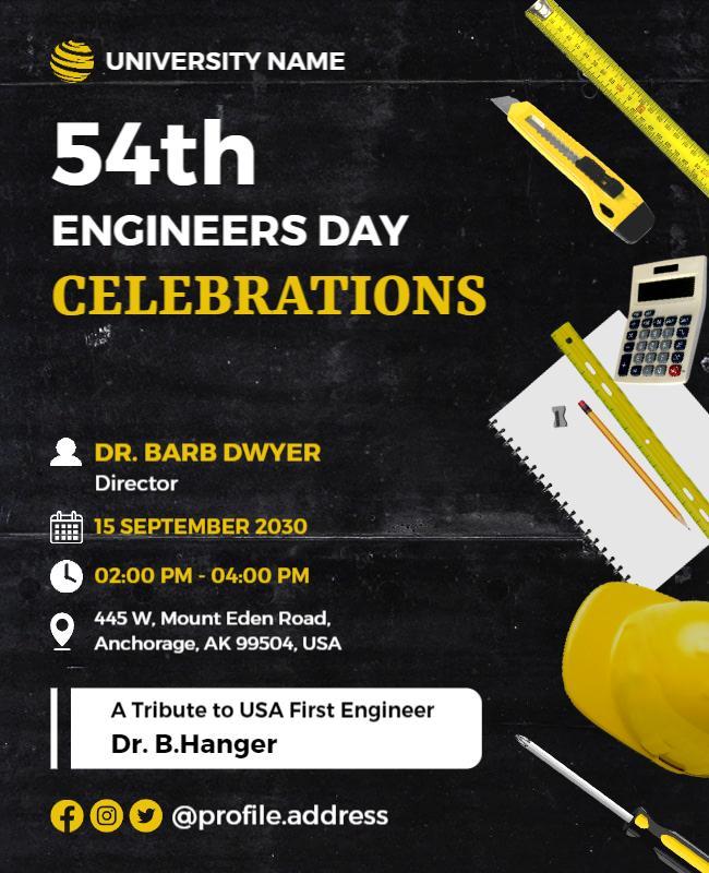 Engineers Day University Celebration Flyer Template