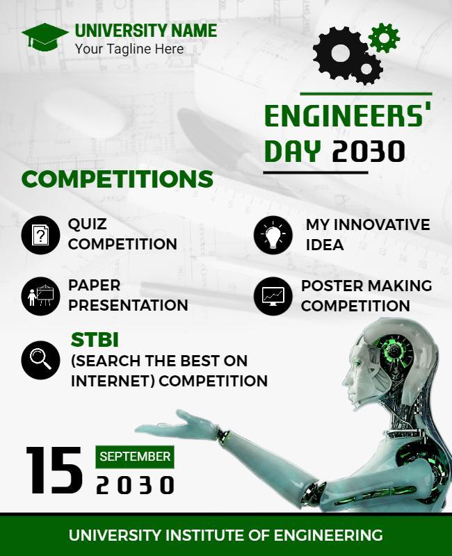 Engineers Day University Competition Flyer Template