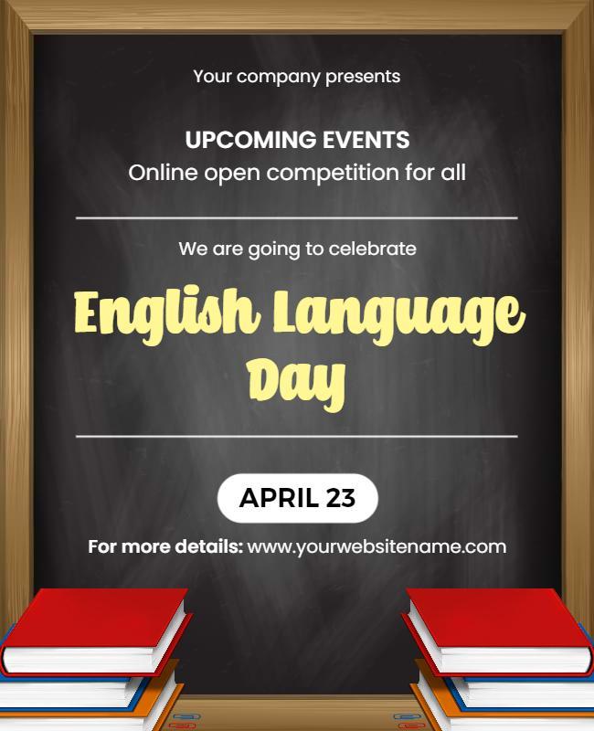 English Language Day Celebration Flyer Template