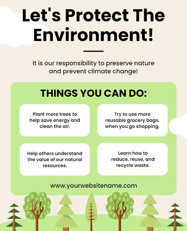 Environmental Awareness Tips Flyer Template