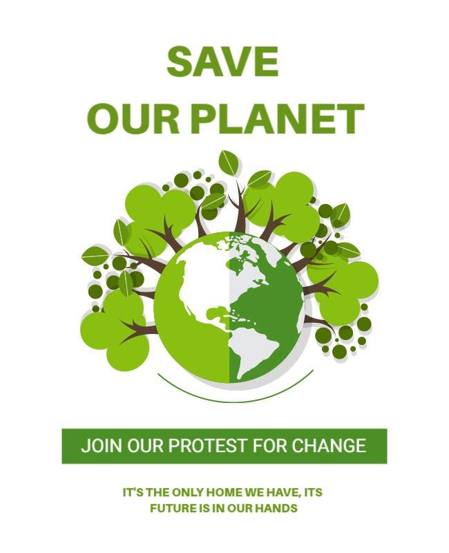 Environmental Earth Day Protest Flyer Template