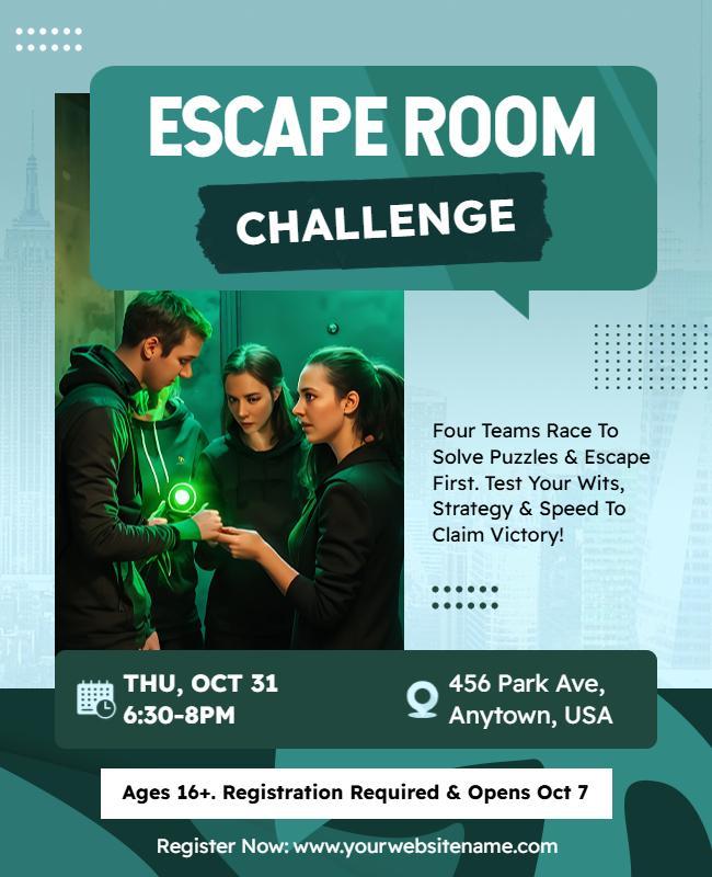 Escape Room Challenge Event Flyer Template