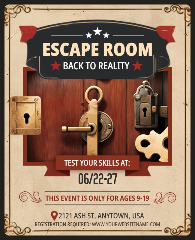 Escape Room Challenge Event Flyer Template