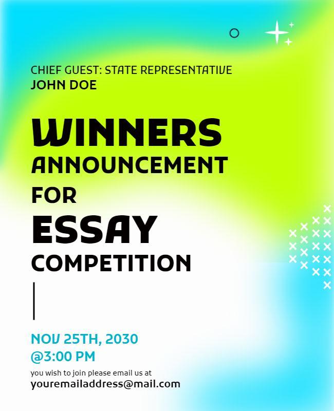 Essay Competition Winners Announcement Flyer Template