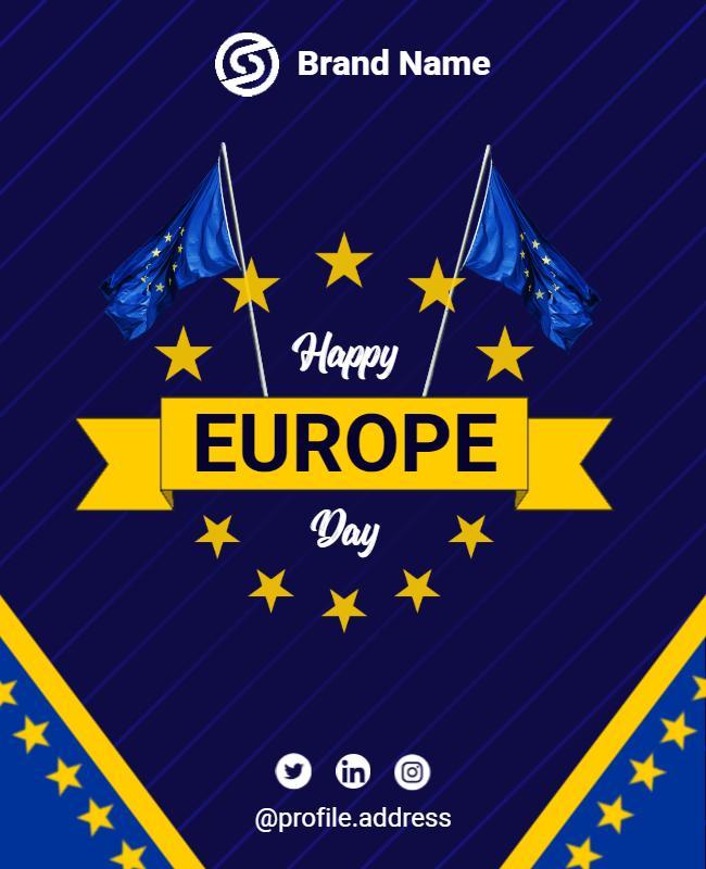 Europe Day Celebration Event Flyer Template