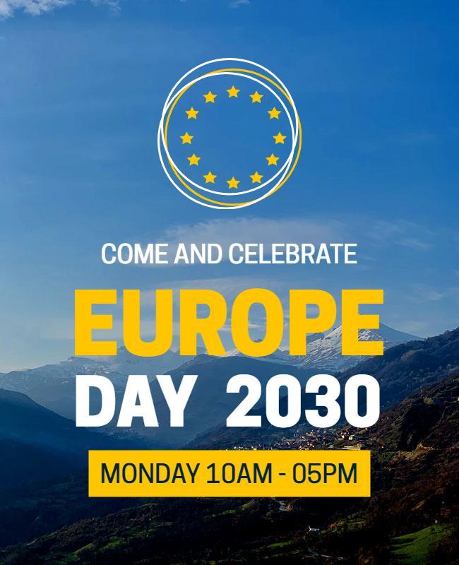 Europe Day Celebration Event Flyer Template