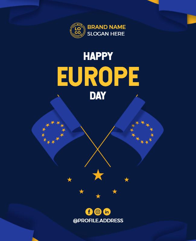 Europe Day Celebration Event Flyer Template