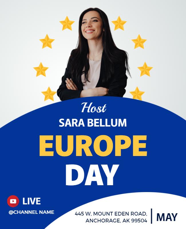 Europe Day Celebration Event Flyer Template