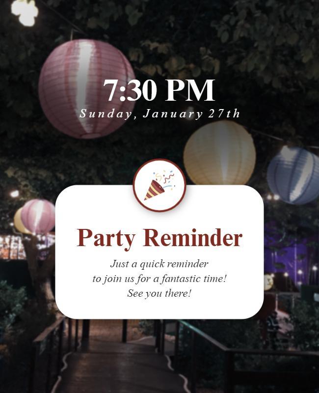 Evening Garden Party Reminder Flyer Template