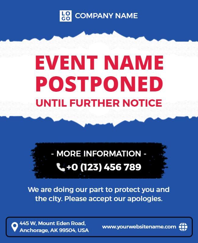 Event Postponement Notification Flyer Template