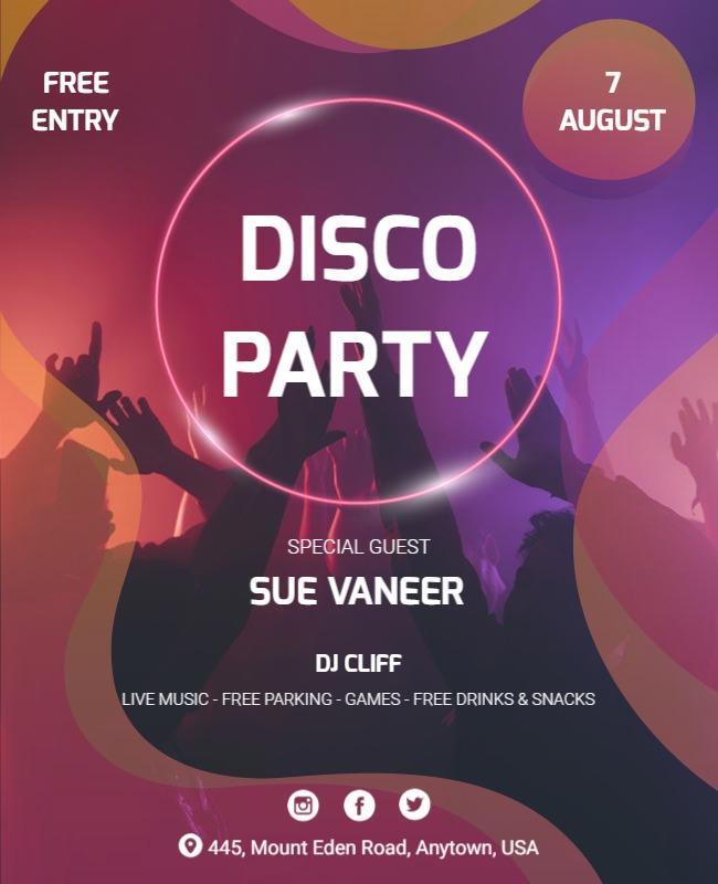 Exciting Disco Party Event Flyer Template