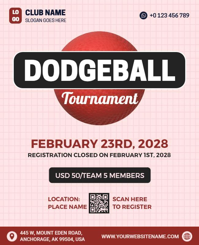 Exciting Dodgeball Tournament Event Flyer Template