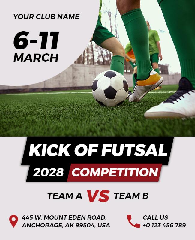 Exciting Futsal Competition Event Flyer Template