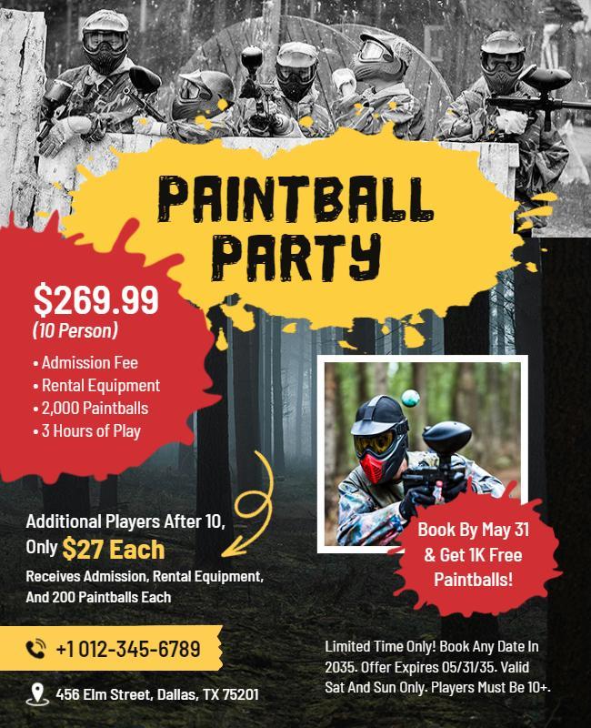 Exciting Paintball Battle Event Flyer Template