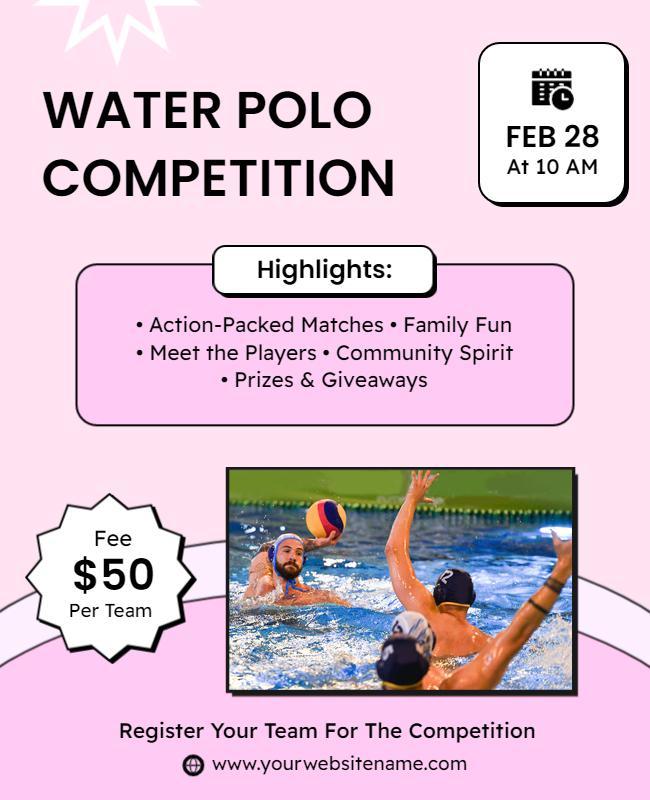 Exciting Water Polo Competition Event Flyer Template