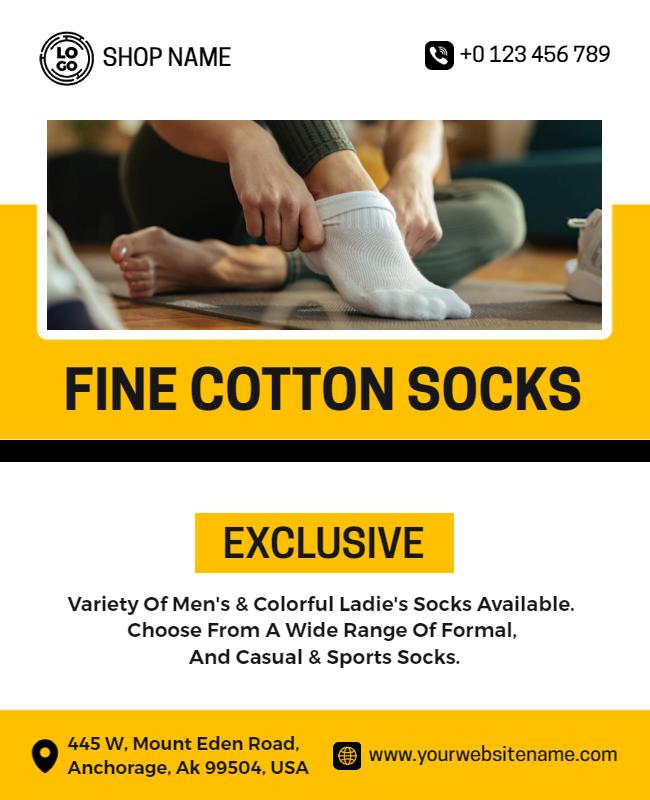 Exclusive Cotton Socks Promotion Flyer Template