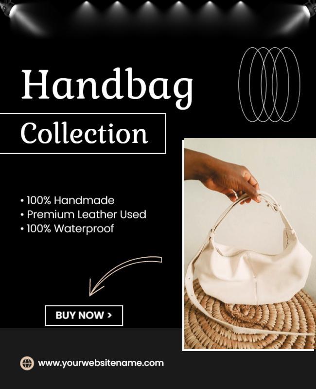 Exclusive Handmade Leather Handbag Collection Flyer Template