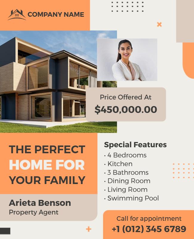 Exclusive Property Agent Contact Flyer Template