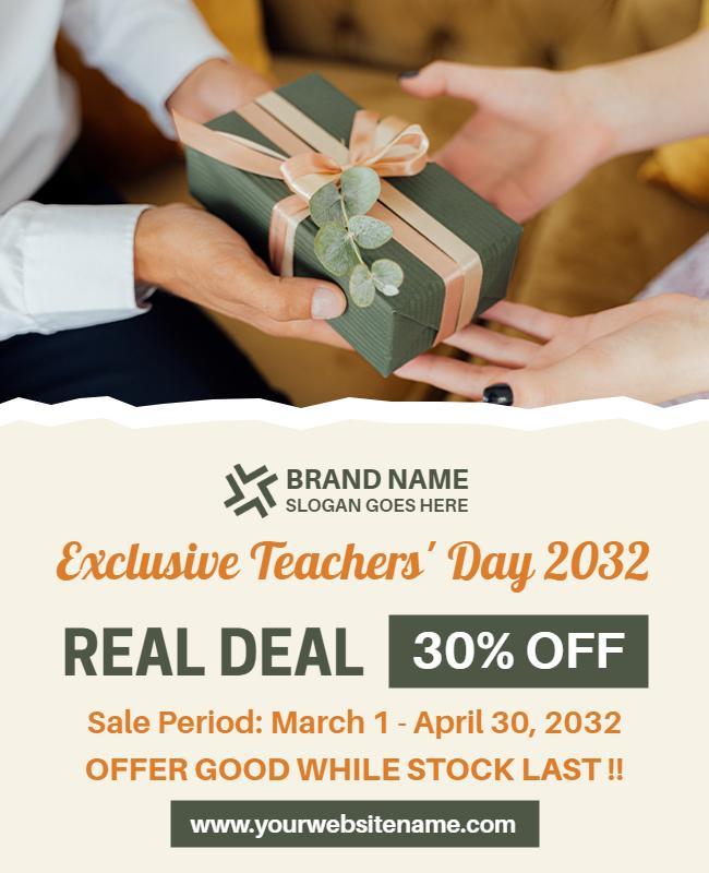 Exclusive Teachers Day Discount Flyer Template