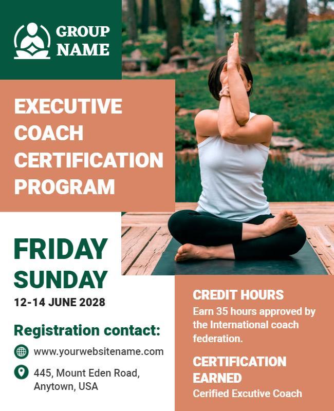 Executive Coach Certification Program Flyer Template