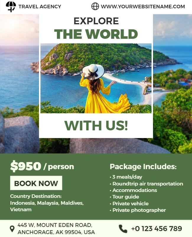 Exotic Travel Destination Promotion Flyer Template