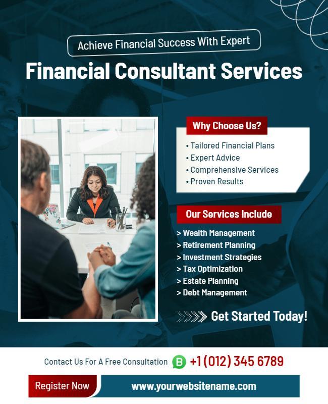 Expert Financial Consultant Services Flyer Template