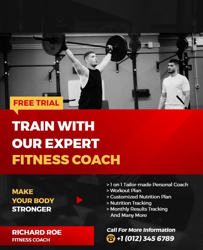 Expert Fitness Coaching Program Flyer Template