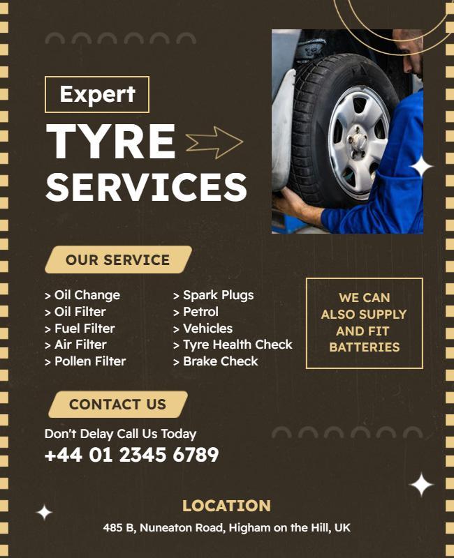 Expert Vehicle Tyre Services Promotional Flyer Template