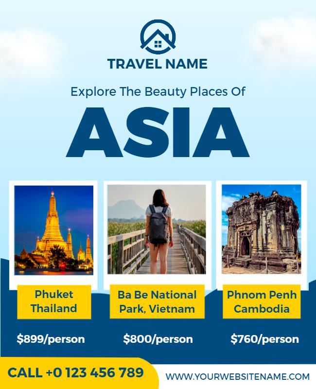 Explore Asian Travel Destinations Promotional Flyer Template