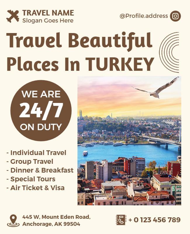 Explore Beautiful Tourist Destinations in Turkey Flyer Template