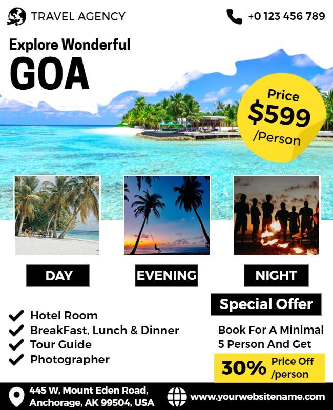 Explore Goa Travel Package Flyer Template