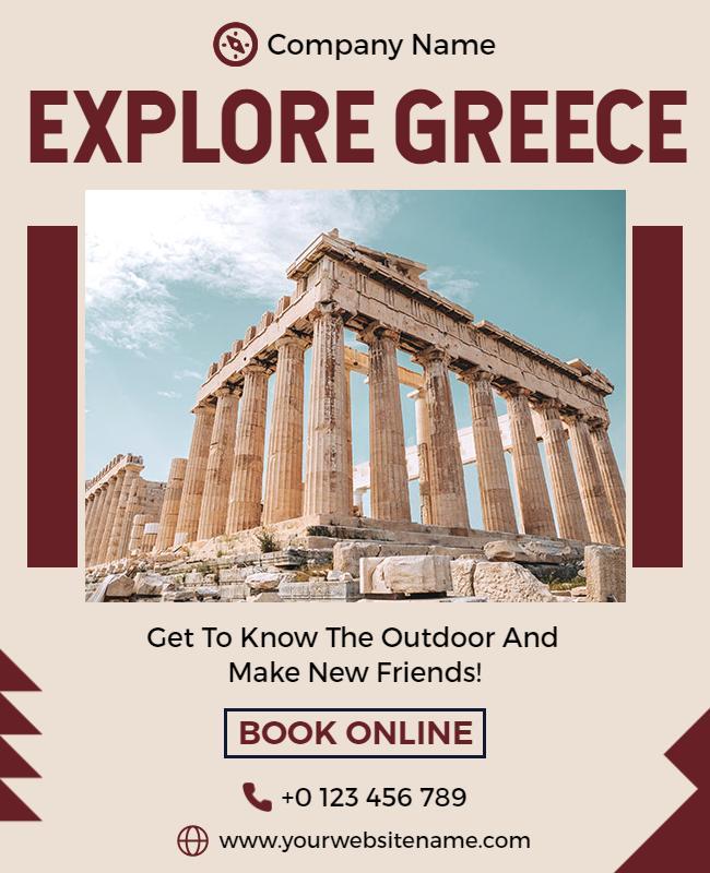 Explore Greece Travel Promotion Flyer Template