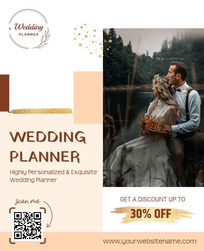 Exquisite Personalized Wedding Planner Services Flyer Template