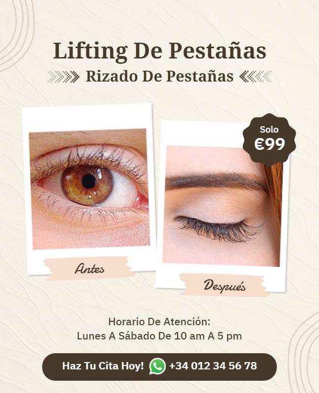 Eyelash Lifting and Curling Beauty Service Flyer Template