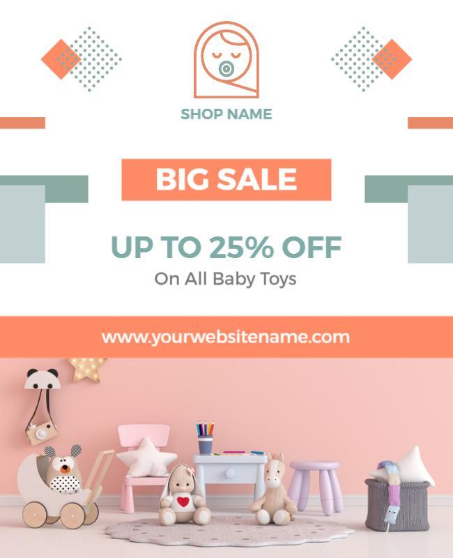 Faded Orange and Pastel Orange Baby Flyer Template