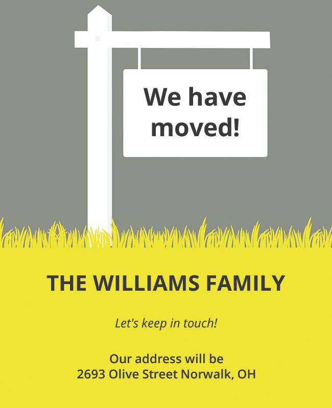 Family Address Change Announcement Flyer Template