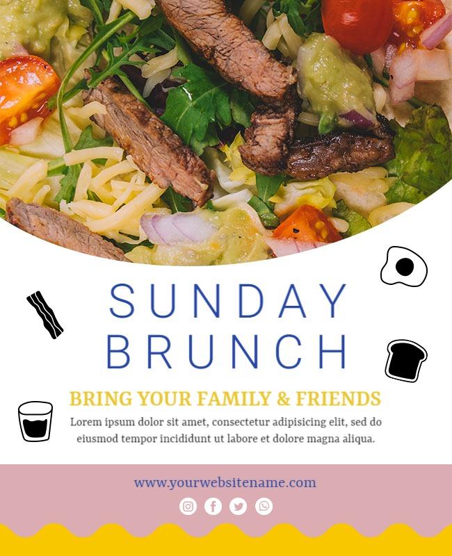 Family and Friends Sunday Brunch Flyer Template