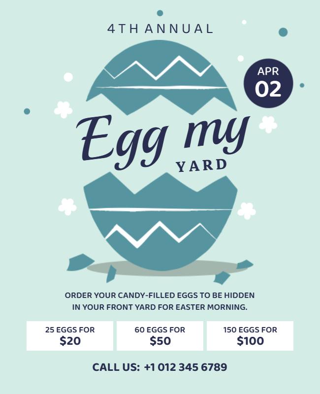 Family Easter Egg My Yard Event Flyer Template