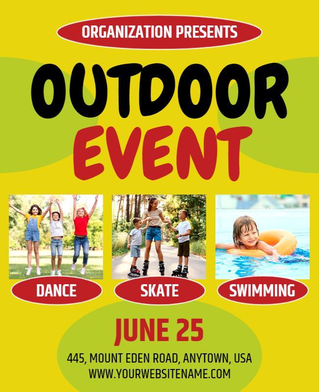 Family Friendly Outdoor Activity Event Flyer Template