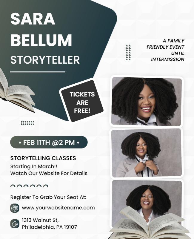 Family Friendly Storytelling Event Flyer Template