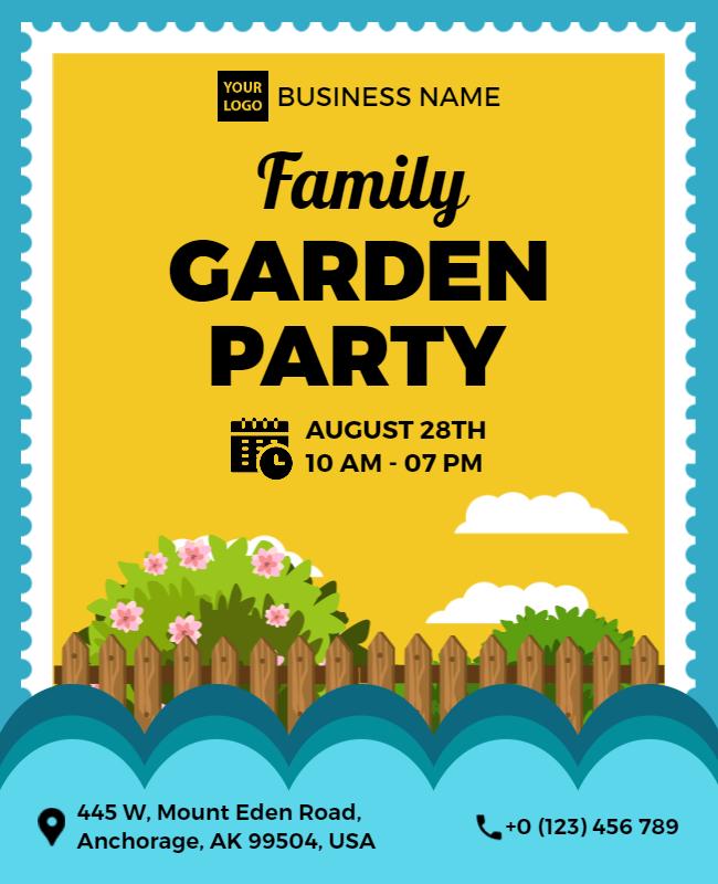 Family Garden Party Event Flyer Template