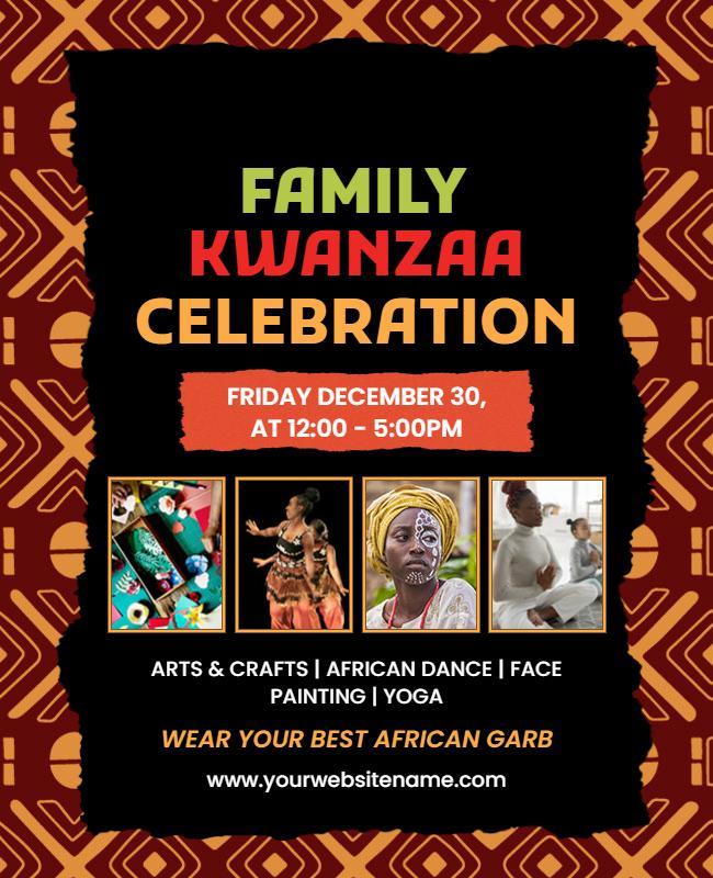 Family Kwanzaa Celebration Event Flyer Template