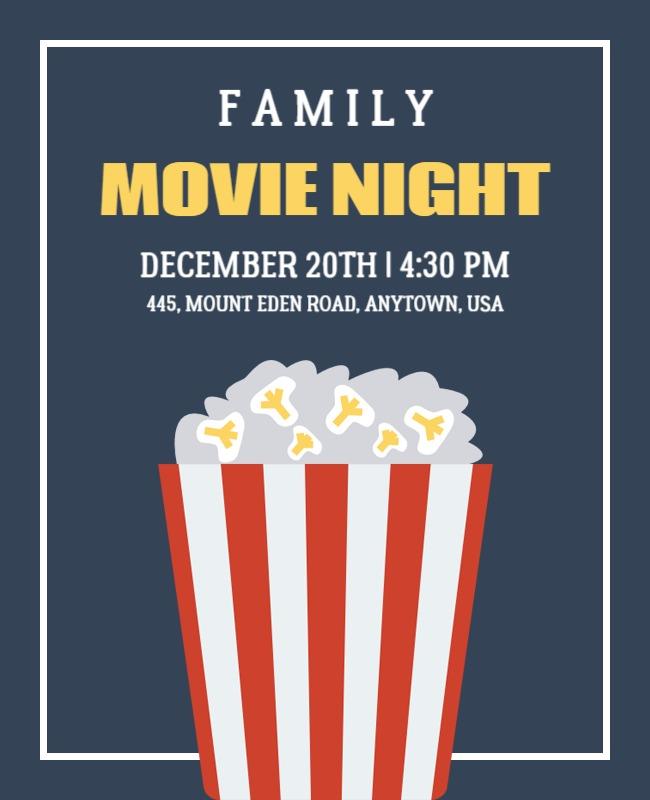 Family Movie Night Event Flyer Template