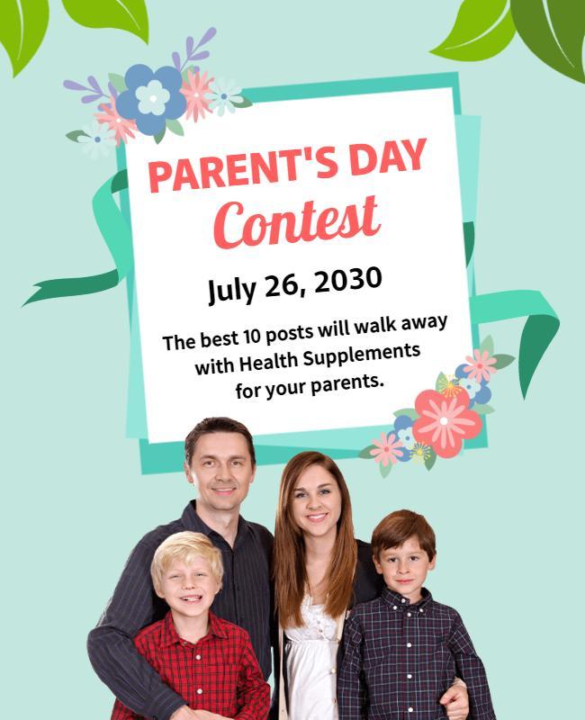 Family Parents Day Contest Announcement Flyer Template