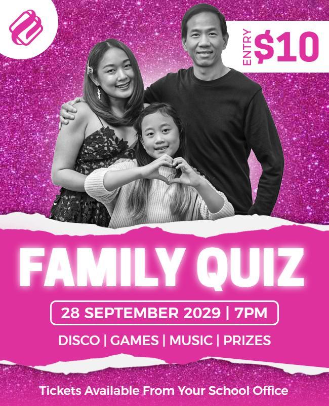 Family Quiz Night Flyer Template