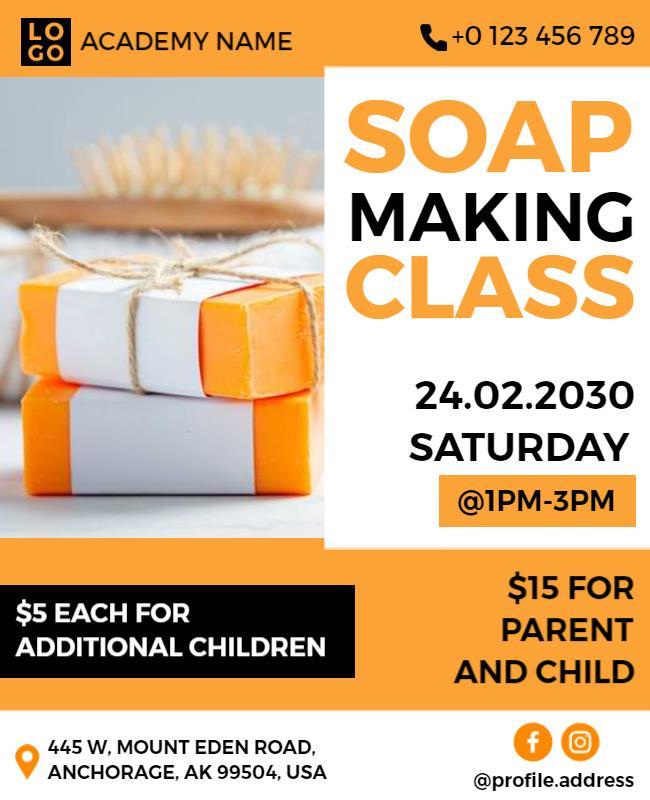 Family Soap Making Workshop Flyer Template